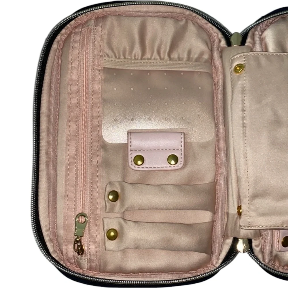 Travel Jewelry Organizer Case • Multi-Compartment Zipper Pouch